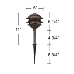 John Timberland Three-Tier Pagoda 11" High Bronze LED Path Lights Set Of 2 9 John Timberland Three-Tier Pagoda 11" High Bronze LED Path Lights Set Of 2 -John Timberland Shop GUEST c9c022da 67db 460c ba84 51e5dcf6945d