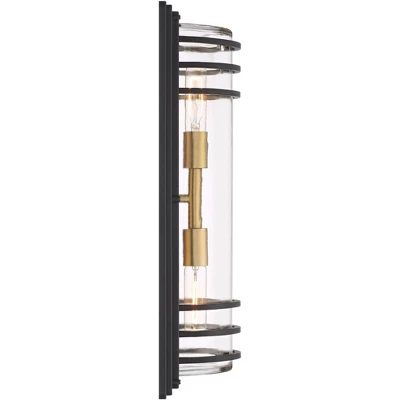 John Timberland Habitat Modern Outdoor Wall Light Fixture Black Brass Metal 21" Clear Glass For Post Exterior Barn Deck House Porch Yard Posts Patio 6 John Timberland Habitat Modern Outdoor Wall Light Fixture Black Brass Metal 21" Clear Glass For Post Exterior Barn Deck House Porch Yard Posts Patio - Image 6