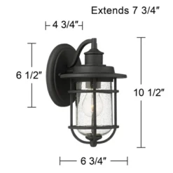 John Timberland Markham Modern Nautical Outdoor Wall Light Fixtures Set Of 2 Textured Black 10 1/2" Clear Seedy Glass For Post Exterior Barn Deck Home -John Timberland Shop GUEST ca3e4d3b b348 439e ac1c ca6282bdde1c