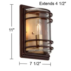 John Timberland Habitat Modern Outdoor Wall Light Fixtures Set Of 2 Bronze Brass 11" Clear Glass For Post Exterior Barn Deck House Porch Yard Patio -John Timberland Shop GUEST cabbbd5c 7e38 4a47 a2f1 df7757854503