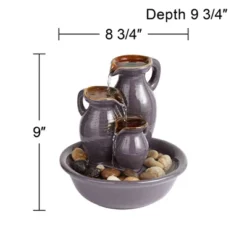 John Timberland Triple Jug Rustic Zen Cascading Indoor Tabletop Water Fountain 9" For Table Office Desk Home Bedroom House Living Room Relaxation -John Timberland Shop GUEST cb27571d 61aa 45e5 9670 b24ddb20337e