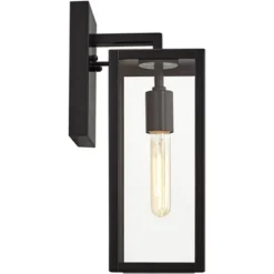 John Timberland Modern Outdoor Wall Light Fixture Mystic Black 14 1/4" Clear Glass Panel For Exterior Barn Deck House Porch Yard Patio Outside Garage -John Timberland Shop GUEST cb7992f8 064e 41c2 956c b88f14840c53