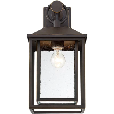 John Timberland Califa Mission Outdoor Wall Light Fixture Bronze 18" Clear Textured Glass For Post Exterior Barn Deck House Porch Yard Posts Patio 3 John Timberland Califa Mission Outdoor Wall Light Fixture Bronze 18" Clear Textured Glass For Post Exterior Barn Deck House Porch Yard Posts Patio - Image 3