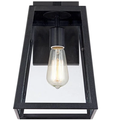 John Timberland Arrington Industrial Outdoor Wall Light Sconces Set Of 2 Mystic Black Hardwire 8" Fixture Clear Glass For Bedroom Bathroom Vanity Home 5 John Timberland Arrington Industrial Outdoor Wall Light Sconces Set Of 2 Mystic Black Hardwire 8" Fixture Clear Glass For Bedroom Bathroom Vanity Home - Image 5
