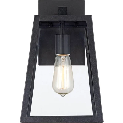 John Timberland Arrington Industrial Outdoor Wall Light Sconces Set Of 2 Mystic Black Hardwire 8" Fixture Clear Glass For Bedroom Bathroom Vanity Home 4 John Timberland Arrington Industrial Outdoor Wall Light Sconces Set Of 2 Mystic Black Hardwire 8" Fixture Clear Glass For Bedroom Bathroom Vanity Home - Image 4