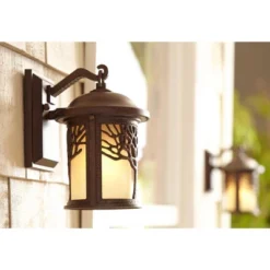 John Timberland Rustic Outdoor Wall Light Fixture Bronze 9 1/2" Tree Etched Glass Sconce For Exterior House Deck Patio Porch Lighting -John Timberland Shop GUEST cd8e1170 7824 4250 9e53 6ed92a8e2d3f