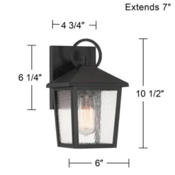 John Timberland Westmont 10 1/2" High Modern Outdoor Wall Light Fixture Mount Porch House Exterior Weatherproof Sand Black Aluminum Seeded Glass Shade -John Timberland Shop GUEST ce2fe0af 0e47 4645 9184 125e74390847
