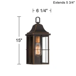 John Timberland Sunderland Rustic Mission Outdoor Wall Light Fixture Black Gold 15" Clear Glass For Post Exterior Barn Deck House Porch Yard Patio -John Timberland Shop GUEST ce65f252 4d5c 41f6 ab9f c60dedd79623