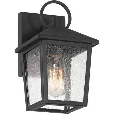 John Timberland Westmont 10 1/2" High Modern Outdoor Wall Light Fixture Mount Porch House Exterior Set Of 2 Sand Black Aluminum Seeded Glass Shade 5 John Timberland Westmont 10 1/2" High Modern Outdoor Wall Light Fixture Mount Porch House Exterior Set Of 2 Sand Black Aluminum Seeded Glass Shade - Image 5