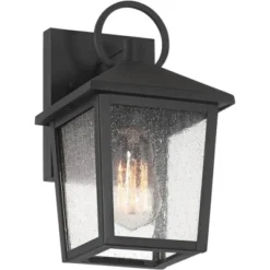 John Timberland Westmont 10 1/2" High Modern Outdoor Wall Light Fixture Mount Porch House Exterior Weatherproof Sand Black Aluminum Seeded Glass Shade -John Timberland Shop GUEST cfa19f9b 4617 4c79 b43d 702dd57b0933