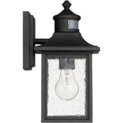 John Timberland Moray Bay Mission Outdoor Wall Light Fixture Black Motion Sensor Dusk To Dawn 11 1/2" Seedy Glass For Post Exterior Barn Deck House -John Timberland Shop GUEST d01a0336 bd95 4102 9902 cb5749e0a480