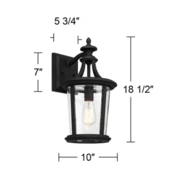 John Timberland Leto 18 1/2" High Modern Outdoor Wall Light Fixture Mount Porch House Exterior Outside Weatherproof Black Metal Clear Glass Shade -John Timberland Shop GUEST d0e86cfe 289a 47fb 8bff 7aa7f94c5650