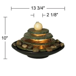 John Timberland Pyramid Rustic Zen 4 Tier Pyramid Indoor Tabletop Water Fountain With Light 10" For Table Office Desk Bedroom Living Room Relaxation -John Timberland Shop GUEST d26342a4 9f14 41f4 a6f8 4fcb827294ef