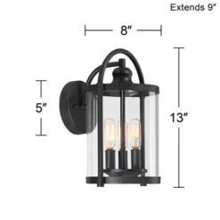 John Timberland Avani Modern Outdoor Wall Light Fixture Black Lantern 13" Clear Cylinder Glass For Post Exterior Barn Deck House Porch Yard Patio Home -John Timberland Shop GUEST d2be4e0f a2a0 4462 9295 033ee28c20bb