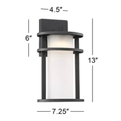John Timberland Aline Modern Outdoor Wall Light Fixtures Set Of 2 Black Metal LED 13" White Frosted Glass For Post Exterior Barn Deck -John Timberland Shop GUEST d315ae6b 7ba6 4bb2 8d17 5bd80b0f7ebc