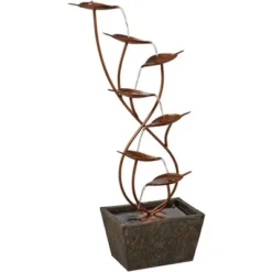 John Timberland Ashton Curved Leaves Modern Cascading Outdoor Floor Water Fountain 41" For Yard Garden Patio Home Deck Porch House Exterior Balcony -John Timberland Shop GUEST d42b7dfe ed0a 4bcc 8624 06ef3f8c1b80