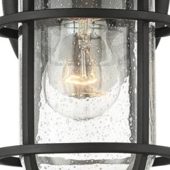 John Timberland Markham Modern Nautical Outdoor Wall Light Fixtures Set Of 2 Textured Black 10 1/2" Clear Seedy Glass For Post Exterior Barn Deck Home -John Timberland Shop GUEST d435bd12 1458 4c84 aa6c 7435a5e772db