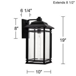 John Timberland North House Mission Outdoor Wall Light Fixture Matte Black Metal 19" Clear Glass For Post Exterior Barn Deck House Porch Yard Patio -John Timberland Shop GUEST d4656e24 0dd7 429b 95e3 2552b08d9fc2