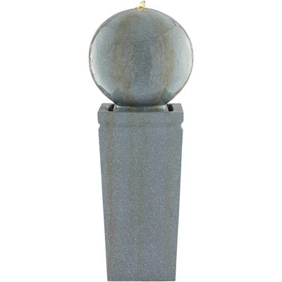 Ball And Pillar 34 1/4" High Large Modern Indoor Outdoor Decor Faux Stone Floor Fountain With Light LED Bubbler Outside Garden Patio 4 Ball And Pillar 34 1/4" High Large Modern Indoor Outdoor Decor Faux Stone Floor Fountain With Light LED Bubbler Outside Garden Patio - Image 4