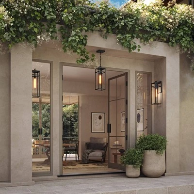 John Timberland San Lucas 19 1/2" High Modern Outdoor Pendant Light Fixture Ceiling Porch House Exterior Hanging Sand Black Metal Clear Glass Shade 8 John Timberland San Lucas 19 1/2" High Modern Outdoor Pendant Light Fixture Ceiling Porch House Exterior Hanging Sand Black Metal Clear Glass Shade - Image 8