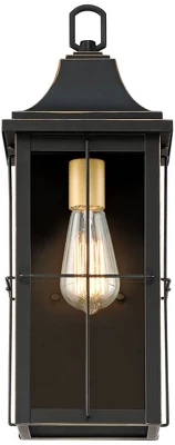 John Timberland Sunderland Vintage Outdoor Wall Light Fixtures Set Of 2 Black Metal 18 1/2" Clear Glass Panels For Post Exterior Barn Deck 3 John Timberland Sunderland Vintage Outdoor Wall Light Fixtures Set Of 2 Black Metal 18 1/2" Clear Glass Panels For Post Exterior Barn Deck - Image 3