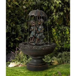 John Timberland Boy And Girl Under Umbrella Modern Outdoor Water Fountain 40" For Yard Garden Patio Home Deck Porch House Exterior Balcony Roof Decor -John Timberland Shop GUEST d81d66b1 370b 4f1b b0b7 1cf728057b45