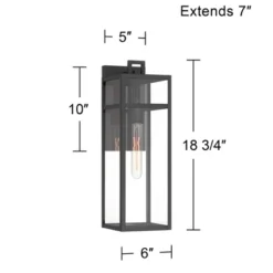 John Timberland San Lucas 18 3/4" High Modern Outdoor Wall Light Fixture Mount Porch House Exterior Weatherproof Sand Black Metal Clear Glass Shade 11 John Timberland San Lucas 18 3/4" High Modern Outdoor Wall Light Fixture Mount Porch House Exterior Weatherproof Sand Black Metal Clear Glass Shade -John Timberland Shop GUEST d8f465f3 f227 4fe1 a2aa edf8f56fd0da