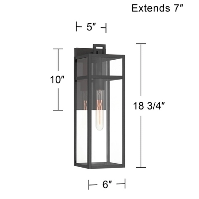 John Timberland San Lucas 18 3/4" High Modern Outdoor Wall Light Fixture Mount Porch House Exterior Weatherproof Sand Black Metal Clear Glass Shade 3 John Timberland San Lucas 18 3/4" High Modern Outdoor Wall Light Fixture Mount Porch House Exterior Weatherproof Sand Black Metal Clear Glass Shade - Image 3