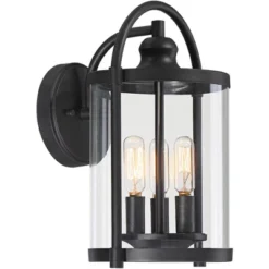 John Timberland Avani Modern Outdoor Wall Light Fixture Black Lantern 13" Clear Cylinder Glass For Post Exterior Barn Deck House Porch Yard Patio Home -John Timberland Shop GUEST d92e3d80 2949 46b9 83a4 550360fb297e