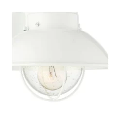 John Timberland Oberlin Rustic Industrial Farmhouse Outdoor Barn Light Fixture White Dusk To Dawn Motion Sensor 9" Clear Seedy Glass For Exterior Deck -John Timberland Shop GUEST d9904520 5a9e 466c a194 a12f005aa900