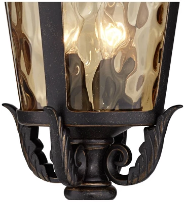 John Timberland Casa Marseille Vintage Outdoor Post Light Veranda Bronze With Pier Adaptor 28" Champagne Glass For Exterior Barn Deck House Porch Yard 2 John Timberland Casa Marseille Vintage Outdoor Post Light Veranda Bronze With Pier Adaptor 28" Champagne Glass For Exterior Barn Deck House Porch Yard - Image 2