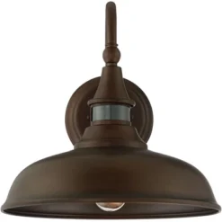 John Timberland Gough Rustic Farmhouse Outdoor Barn Light Fixture Bronze Dusk To Dawn Motion Sensor Dark Sky 12 1/2" For Post Exterior Deck House Yard -John Timberland Shop GUEST da200884 05a9 4441 963d a3380b495ec1 1