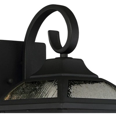 John Timberland Mosconi Rustic Outdoor Wall Lights Fixture Set Of 2 Textured Black 15" Clear Seedy Glass For Post Exterior Barn Deck House Porch Yard 2 John Timberland Mosconi Rustic Outdoor Wall Lights Fixture Set Of 2 Textured Black 15" Clear Seedy Glass For Post Exterior Barn Deck House Porch Yard - Image 2