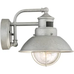 John Timberland Oberlin Rustic Industrial Farmhouse Outdoor Barn Light Fixture Galvanized Dusk To Dawn Motion Sensor 9" Clear Seedy Glass For Exterior -John Timberland Shop GUEST db414607 782d 421e 9b65 a22b2069f2ca