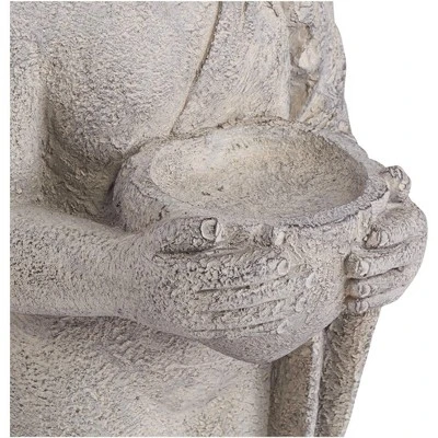 John Timberland Standing Buddha Statue Sculpture Zen Garden Decor Indoor Outdoor Front Porch Patio Yard Outside Home Balcony Gray Faux Stone 32" Tall 2 John Timberland Standing Buddha Statue Sculpture Zen Garden Decor Indoor Outdoor Front Porch Patio Yard Outside Home Balcony Gray Faux Stone 32" Tall - Image 2