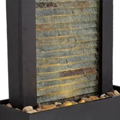 Stave 48" High Large Modern Indoor Outdoor Decor Cream Slate Stone Floor Fountain With Light LED Waterfall Outside Garden Patio Yard -John Timberland Shop GUEST dca5d814 0b1c 4956 9667 551dce39dccc