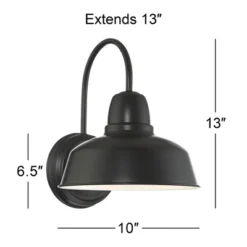 John Timberland Urban Barn Rustic Industrial Farmhouse Outdoor Wall Light Fixtures Set Of 2 Black Metal Gooseneck Arms Downlight 13" Post -John Timberland Shop GUEST dd9bb8b5 7366 4c62 a4ed 57baa531cddb