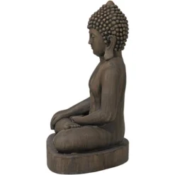 John Timberland Sitting Buddha Statue Sculpture Zen Decor Outdoor Garden Front Porch Patio Yard Outside Dark Sandstone Faux Stone Finish 29 1/2" High -John Timberland Shop GUEST ddcf9140 e82c 4c3e b1c9 f9a103c24809