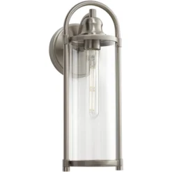 John Timberland Avani 15 1/2" High Modern Indoor/Outdoor Wall Light Porch House Edison Bulb Silver Brushed Nickel Finish Metal Clear Glass Shade -John Timberland Shop GUEST de4f056e 89e3 4f46 9829 953ef2d69480