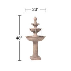 John Timberland Stafford Rustic 3 Tier Cascading Bubbler Outdoor Floor Water Fountain 48" For Yard Garden Patio Home Deck Porch House Exterior Balcony -John Timberland Shop GUEST dede83cc ca5e 4ef0 968f 40e492cffc75