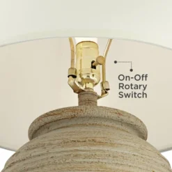 John Timberland Austin 28" Tall Jug Southwest Farmhouse Rustic Table Lamps Set Of 2 Sand Toned Ridged Finish Cream Shade Living Room Bedroom Bedside -John Timberland Shop GUEST df741f02 bfb5 4faf b976 08eda0ab882f