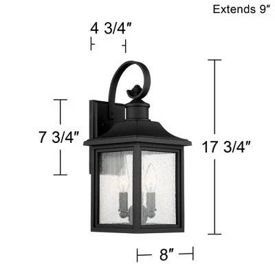 John Timberland Moray Bay Mission Outdoor Wall Light Fixture Black 17 3/4" Clear Seedy Glass For Post Exterior Barn Deck House Porch Yard Posts Patio 3 John Timberland Moray Bay Mission Outdoor Wall Light Fixture Black 17 3/4" Clear Seedy Glass For Post Exterior Barn Deck House Porch Yard Posts Patio - Image 3