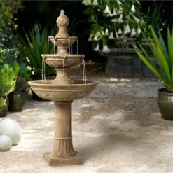 John Timberland Stafford Rustic 3 Tier Cascading Bubbler Outdoor Floor Water Fountain 48" For Yard Garden Patio Home Deck Porch House Exterior Balcony -John Timberland Shop GUEST e21b3cf2 a337 42e2 80c4 c48922673535