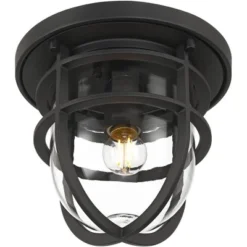 John Timberland Ballast 7 3/4" High Textured Black Outdoor Flush-Mount Ceiling Light -John Timberland Shop GUEST e236191b c02d 4d70 8f17 73dee89b6d94