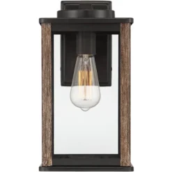 John Timberland Wordsworth Field Rustic Farmhouse Outdoor Wall Light Fixture Dark Bronze Wood Grain 14 1/4" Clear Glass Panels For Post Exterior Deck -John Timberland Shop GUEST e4205122 d5a1 49c4 8d3d de86df05685c
