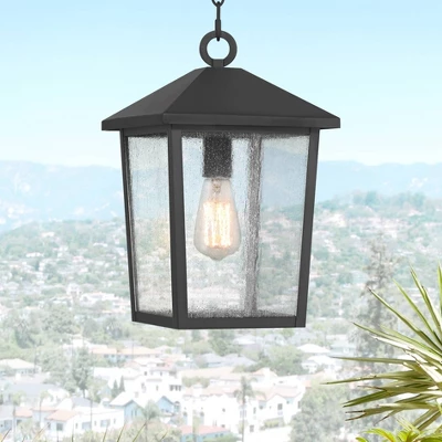 John Timberland Westmont 15 3/4" High Modern Outdoor Pendant Light Fixture Ceiling Porch House Hanging Sand Black Aluminum Seeded Glass Shade 1 John Timberland Westmont 15 3/4" High Modern Outdoor Pendant Light Fixture Ceiling Porch House Hanging Sand Black Aluminum Seeded Glass Shade