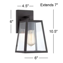 John Timberland Arrington Modern Outdoor Wall Lights Fixtures Set Of 2 Mystic Black 10 3/4" Clear Glass For Exterior Barn Deck House Porch Yard Patio -John Timberland Shop GUEST e53b9b1f 23bd 4b1d ba37 7f9c8ad1bb7c