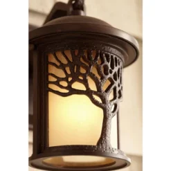 John Timberland Rustic Outdoor Wall Light Fixture Bronze 9 1/2" Tree Etched Glass Sconce For Exterior House Deck Patio Porch Lighting -John Timberland Shop GUEST e5476743 7e32 482b 97ce 91b4900a711d