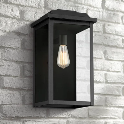 John Timberland Eastcrest Modern Outdoor Wall Light Fixture Textured Black 18 1/2" Clear Glass Panels For Post Exterior Barn Deck House Porch Yard 1 John Timberland Eastcrest Modern Outdoor Wall Light Fixture Textured Black 18 1/2" Clear Glass Panels For Post Exterior Barn Deck House Porch Yard