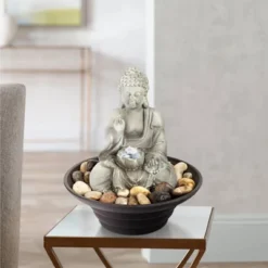 John Timberland Zen Buddha Indoor Tabletop Water Fountain With Light LED 10" High Sitting For Table Desk Office Relaxation -John Timberland Shop GUEST e6473314 db96 43c9 9281 e4cf71bfc584